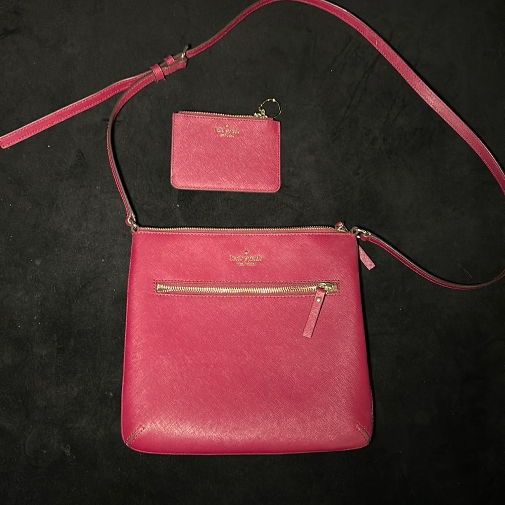 Kate Spade Pink Matching Crossbody and Mini Wallet